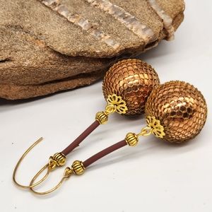 Saks Fifth Avenue Gold and Copper Mesh Earrings